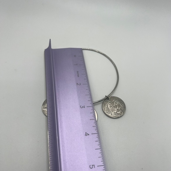 Silver Toned Cat & Dog Charm Bangle - Picture 4 of 5